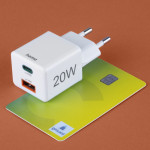 Rýchla USB nabíjačka USB-C + USB-A, PD/QC, 20 W