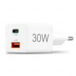 Rýchla USB nabíjačka USB-C + USB-A, PD/QC, 30 W