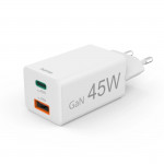 Rýchla USB nabíjačka GaN USB-C + USB-A, PD/QC, 45 W