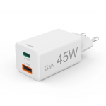 Rýchla USB nabíjačka GaN USB-C + USB-A, PD/QC, 45 W Rýchla USB nabíjačka GaN USB-C + USB-A, PD/QC, 45 W