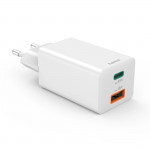 Rýchla USB nabíjačka GaN USB-C + USB-A, PD/QC, 45 W