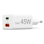 Rýchla USB nabíjačka GaN USB-C + USB-A, PD/QC, 45 W Rýchla USB nabíjačka GaN USB-C + USB-A, PD/QC, 45 W