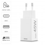 Rýchla USB nabíjačka GaN USB-C + USB-A, PD/QC, 45 W Rýchla USB nabíjačka GaN USB-C + USB-A, PD/QC, 45 W