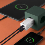 Rýchla USB nabíjačka GaN USB-C + USB-A, PD/QC, 45 W Rýchla USB nabíjačka GaN USB-C + USB-A, PD/QC, 45 W