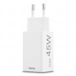 Rýchla USB nabíjačka GaN USB-C + USB-A, PD/QC, 45 W