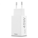 Rýchla USB nabíjačka GaN USB-C + USB-A, PD/QC, 45 W Rýchla USB nabíjačka GaN USB-C + USB-A, PD/QC, 45 W