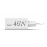 Rýchla USB nabíjačka GaN USB-C + USB-A, PD/QC, 45 W