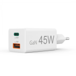 Rýchla USB nabíjačka GaN USB-C + USB-A, PD/QC, 45 W Rýchla USB nabíjačka GaN USB-C + USB-A, PD/QC, 45 W