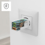 Rýchlonabíjačka, GaN, 2x USB-C, 1x USB-A, mini nabíjačka, PD, 65 W, biela