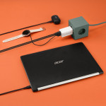 Rýchlonabíjačka, GaN, 2x USB-C, 1x USB-A, mini nabíjačka, PD, 65 W, biela