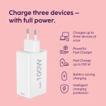Rýchla USB nabíjačka GaN 2x USB-C + USB-A, PD/QC, 100 W