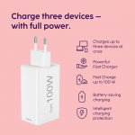 Rýchla USB nabíjačka GaN 2x USB-C + USB-A, PD/QC, 100 W Rýchla USB nabíjačka GaN 2x USB-C + USB-A, PD/QC, 100 W