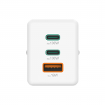 Rýchla USB nabíjačka GaN 2x USB-C + USB-A, PD/QC, 100 W Rýchla USB nabíjačka GaN 2x USB-C + USB-A, PD/QC, 100 W