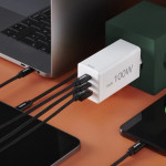Rýchla USB nabíjačka GaN 2x USB-C + USB-A, PD/QC, 100 W