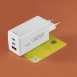 Rýchla USB nabíjačka GaN 2x USB-C + USB-A, PD/QC, 100 W Rýchla USB nabíjačka GaN 2x USB-C + USB-A, PD/QC, 100 W
