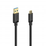 USB kábel, USB-A konektor - USB-C konektor, USB 3.2 Gen1, 5 Gbit/s, 3 m