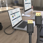 Kábel DisplayPort, DP 2.1, Ultra-HD 16K, 80 Gbit/s, 2 m
