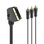 AV kábel SCART - 3 cinch 1,5m, IN/OUT