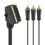 AV kábel SCART - 3 cinch 1,5m, IN/OUT