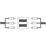 Video adaptér, 3 cinch spojky - 3 cinch spojky Video adaptér, 3 cinch spojky - 3 cinch spojky