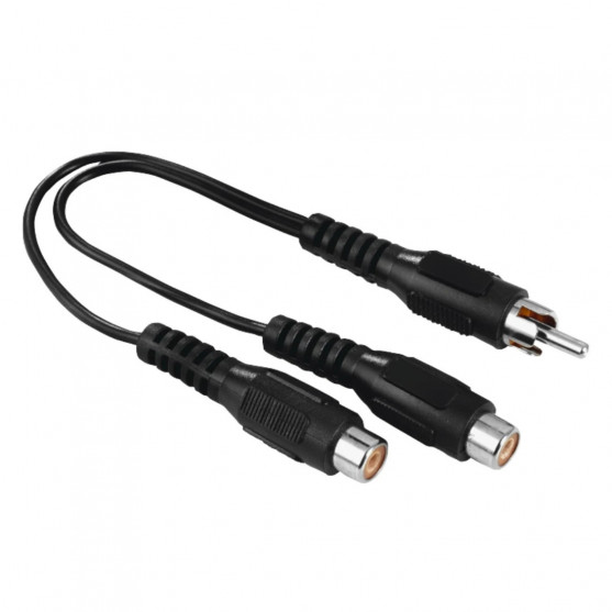 Redukcia cinch vidlice – 2 cinch zásuvky (subwoofer adaptér) Redukcia cinch vidlice – 2 cinch zásuvky (subwoofer adaptér)