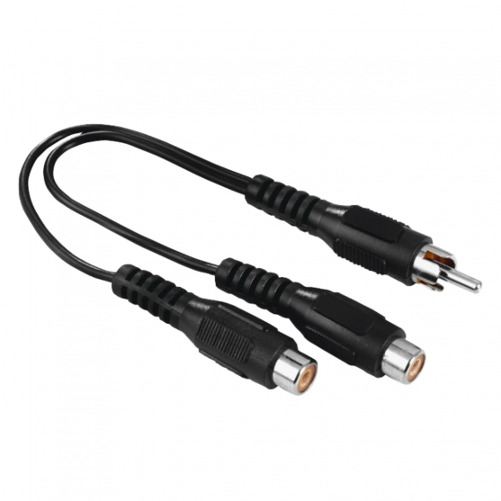 Redukcia cinch vidlice – 2 cinch zásuvky (subwoofer adaptér) Redukcia cinch vidlice – 2 cinch zásuvky (subwoofer adaptér)