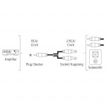 Redukcia cinch vidlice – 2 cinch zásuvky (subwoofer adaptér) Redukcia cinch vidlice – 2 cinch zásuvky (subwoofer adaptér)