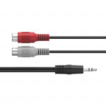 Audio redukcia jack vidlica na 2 cinch zásuvky, 10 cm