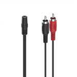 Audio redukcia jack zásuvka na 2 cinch vidlice, 10 cm