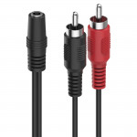 Audio redukcia jack zásuvka na 2 cinch vidlice, 10 cm Audio redukcia jack zásuvka na 2 cinch vidlice, 10 cm