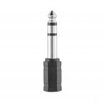 Audio adaptér, 3,5 mm jack spojka - 6,3 mm jack zástrčka, stereo