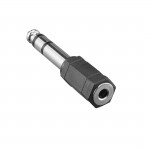 Audio adaptér, 3,5 mm jack spojka - 6,3 mm jack zástrčka, stereo