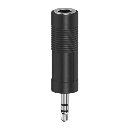 Audio adaptér, 3,5 mm jack zástrčka - 6,3 mm jack zásuvka, stereo
