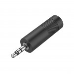 Audio adaptér, 3,5 mm jack zástrčka - 6,3 mm jack zásuvka, stereo