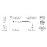 Audio kábel jack 3,5 mm, 1,5 m, kolmý konektor