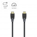 High Speed HDMI™ kábel, 8K, Ethernet, tkanina, pozlátený, 1,5 m