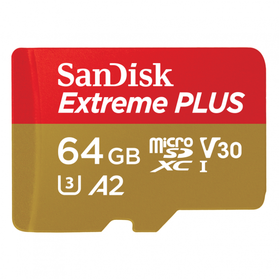 MicroSDXC Extreme Plus 64GB (R200MB/s) + Adapter, 2 years RescuePRO Deluxe