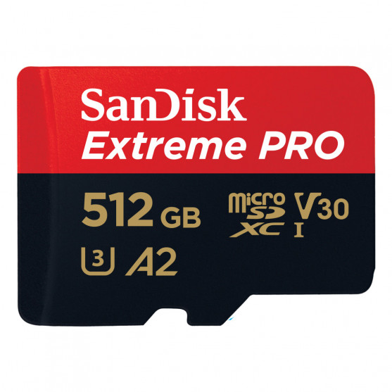 MicroSDXC Extreme PRO 512GB (R200MB/s) + Adapter, 2 years RescuePRO Deluxe