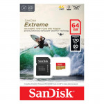 MicroSDXC Extreme 64GB (R170MB/s) Cams&Drones + Ad., 1 year RescuePRO DX