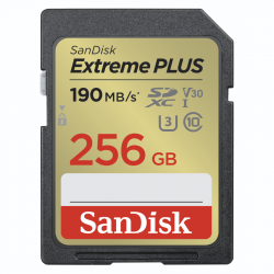 SDXC Extreme PLUS 256GB (R190MB/s), + 2 years RescuePRO Deluxe