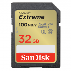 SDHC Extreme 32GB (V30/U3/UHS-I/Cl.10/100MB/s)