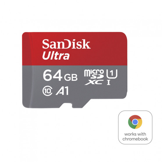 MicroSDXC Ultra 64GB, Class 10, 140MB/s, +SD-Adapter, for Chromebooks