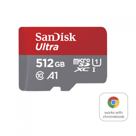 MicroSDXC Ultra 512GB, Class 10, 140MB/s, +SD-Adapter, for Chromebooks