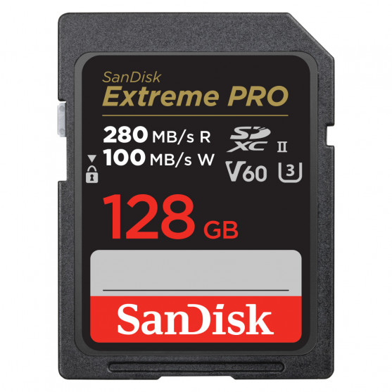 SDXC Extreme PRO 128GB (V60/UHS-II/U3/R280-/W100MB/s)