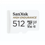 MicroSDXC High Endurance Monitoring 512GB, Class 10, 100MB/s + SD-Adapter