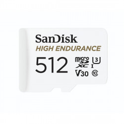 MicroSDXC High Endurance Monitoring 512GB, Class 10, 100MB/s + SD-Adapter