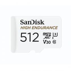 MicroSDXC High Endurance Monitoring 512GB, Class 10, 100MB/s + SD-Adapter