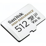 MicroSDXC High Endurance Monitoring 512GB, Class 10, 100MB/s + SD-Adapter