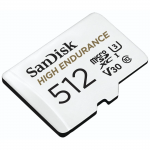 MicroSDXC High Endurance Monitoring 512GB, Class 10, 100MB/s + SD-Adapter