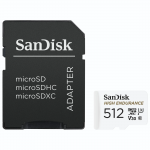 MicroSDXC High Endurance Monitoring 512GB, Class 10, 100MB/s + SD-Adapter